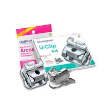 Kit Bráquete Metálico Autoligado U-Clip Roth .022 + Arcos - Orthometric